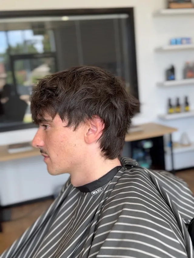 Textured mod cut, styled at Chop Chopp's Barbershop